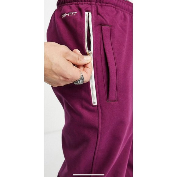 Men's Nike DRI-FIT Standard Issue Men’s Basketball Pants - BURGUNDY Size X-LARGE - Picture 3 of 10